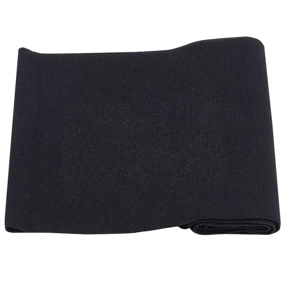BENECREAT Tissu Côtelé Élastique Noir 60x20cm Poignets Col