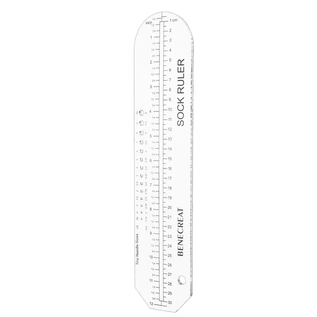 BENECREAT règle chaussette acrylique transparente 31 cm