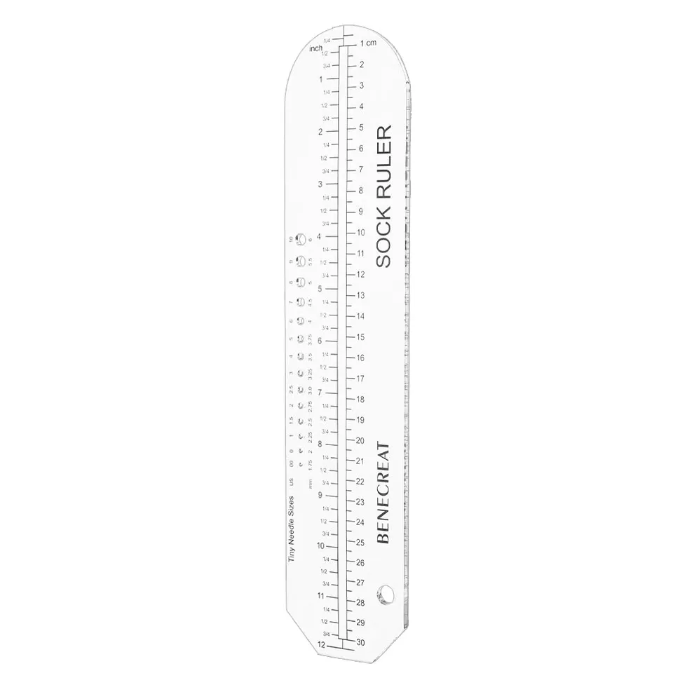 BENECREAT règle chaussette acrylique transparente 31 cm