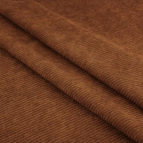 BENECREAT Tissu Velours Côtelé Marron Selle 2x1,55 m