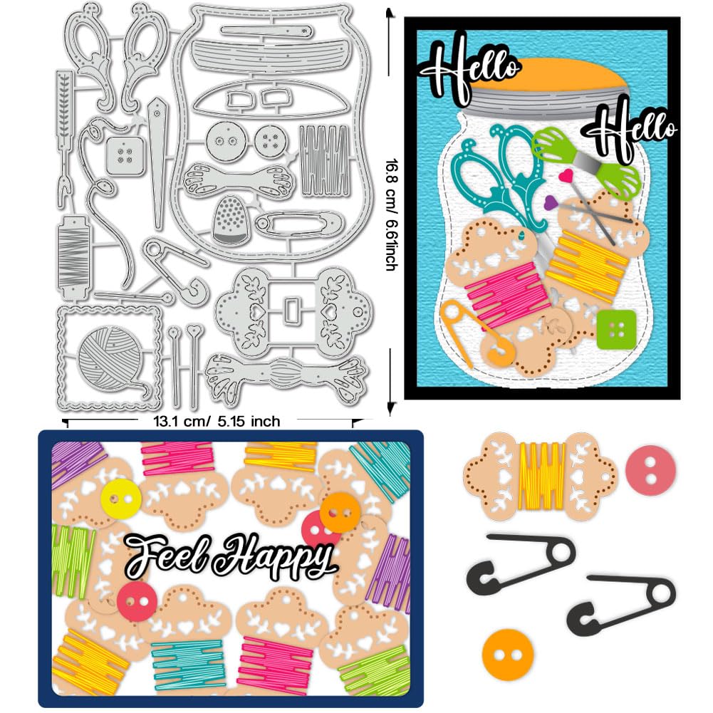 BENECREAT Dies Découpe Pot Épingles Aiguilles Couture Scrapbooking