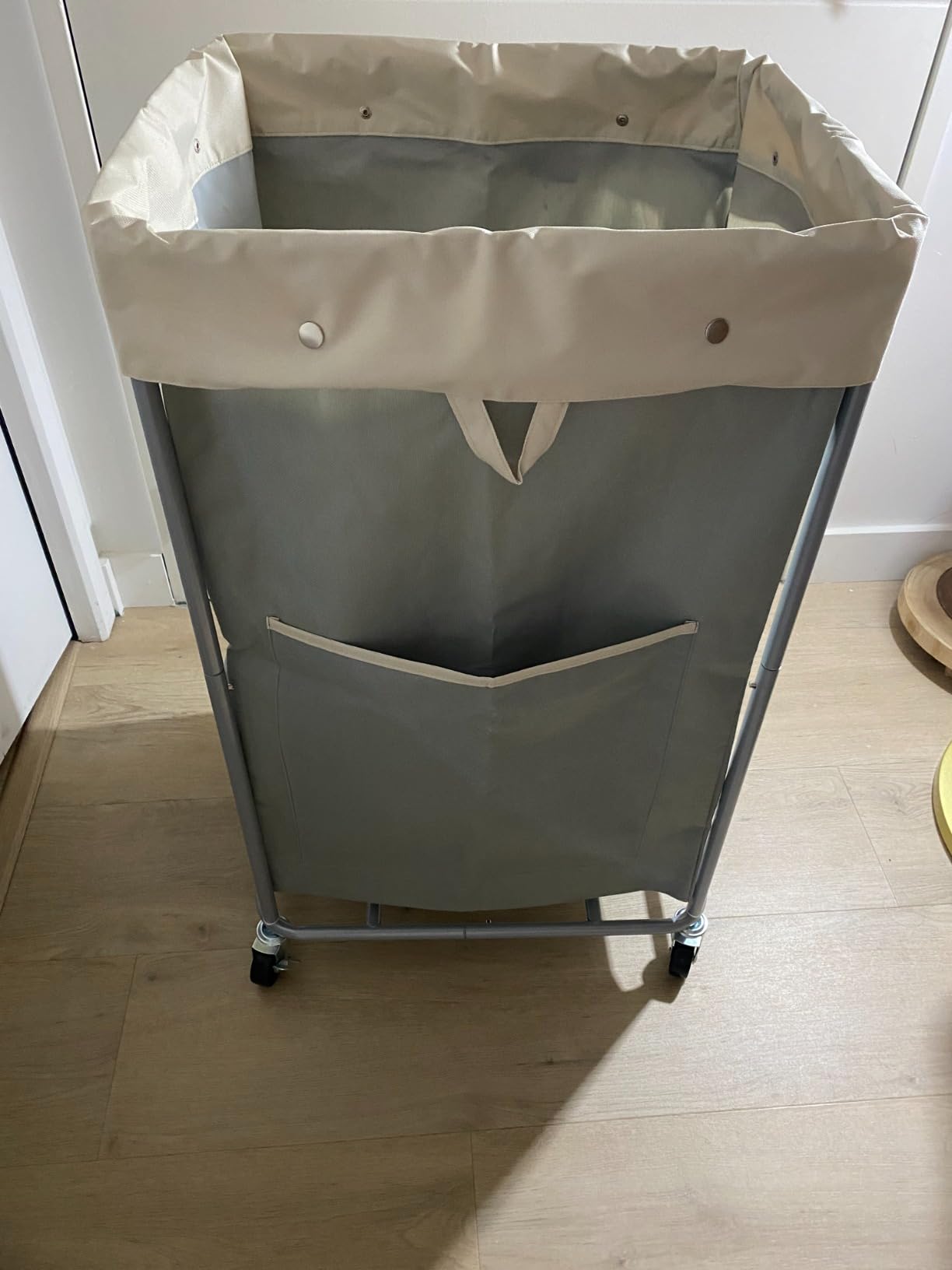 JYPS Panier À Linge Roulettes Gris 150L 50x40x80cm