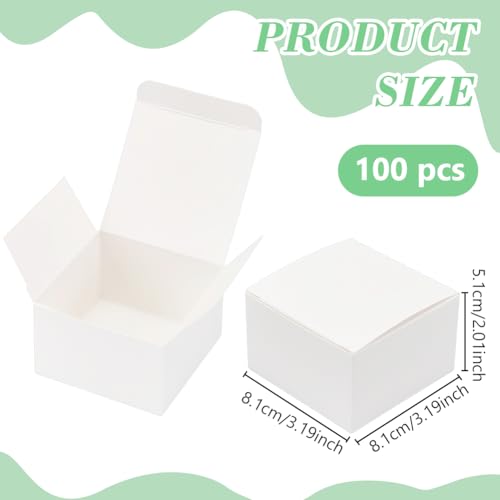 BENECREAT Boîtes Cadeau Blanches 8,1 cm 100 pcs à plier