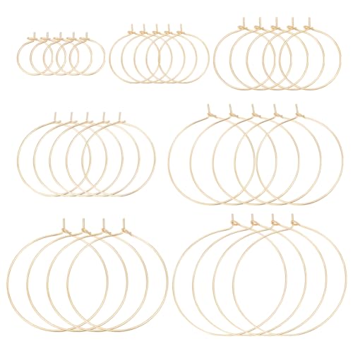 BENECREAT Crochets Perle boucle oreille 54 pcs doré