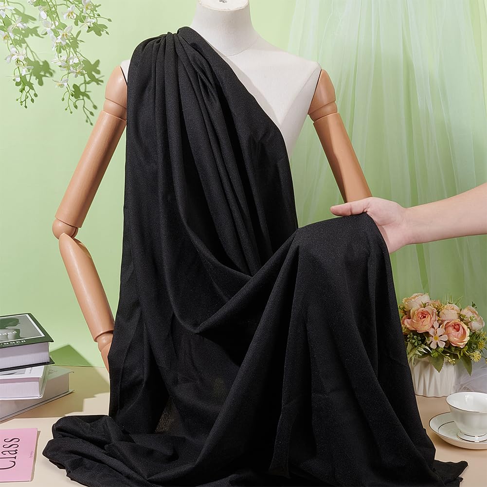 BENECREAT Tissu Doublure Thermocollant Noir Polyester 2x1,5m