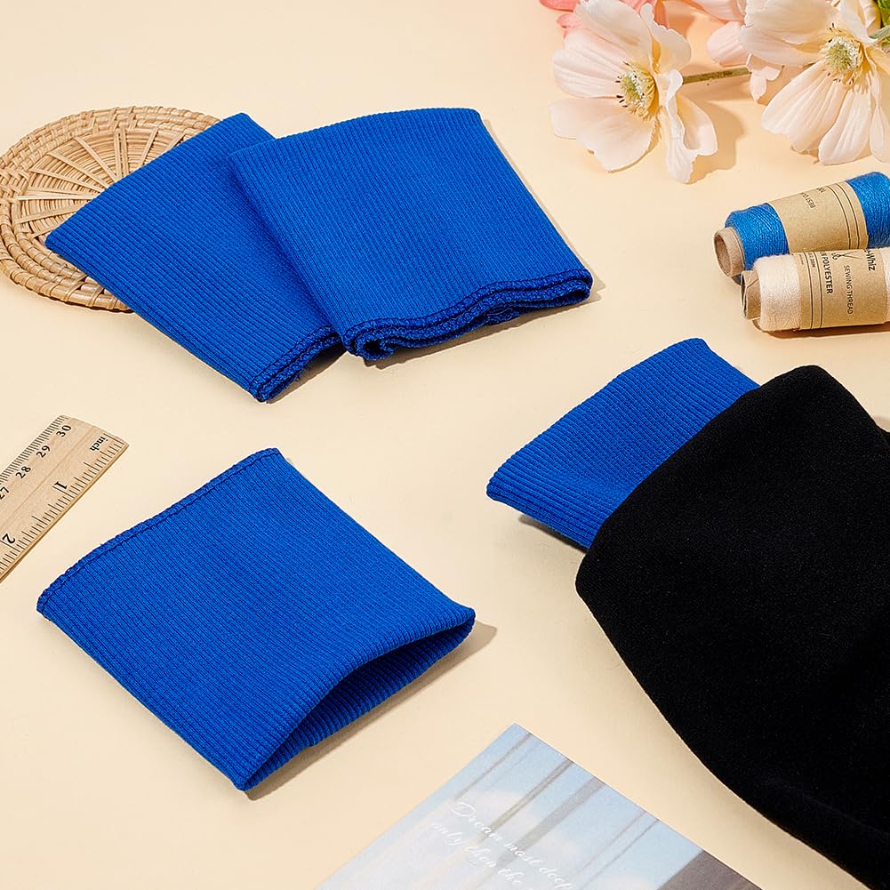 BENECREAT Manchettes Côtes Jersey Polyester Bleu Royal 4 pcs