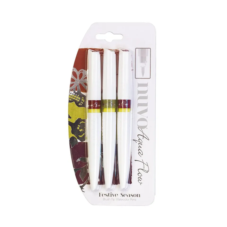 Nuvo Aqua Flow Feutres Aquarelle Festive Season Pointe Pinceau