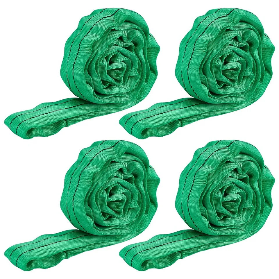 BENECREAT Sangle Levage Ronde 2m Verte Polyester 4pcs