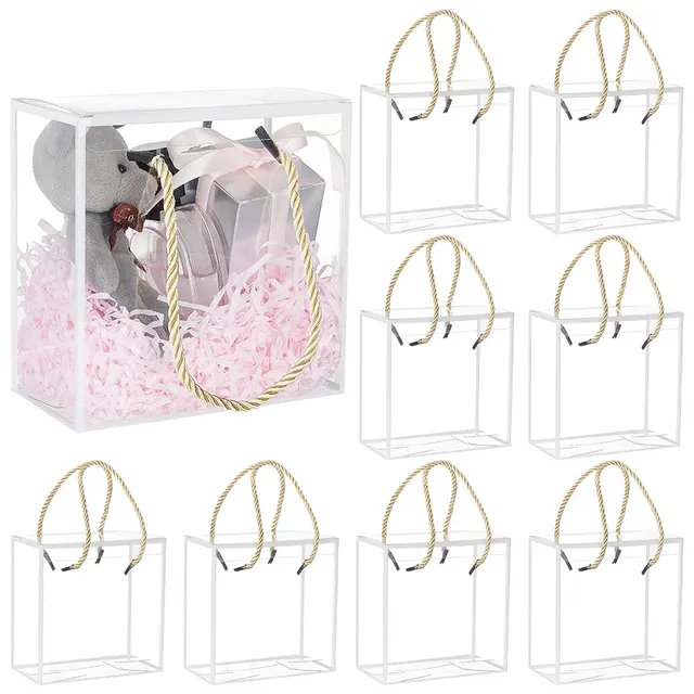BENECREAT Boîtes dragées transparentes bordure blanche x10