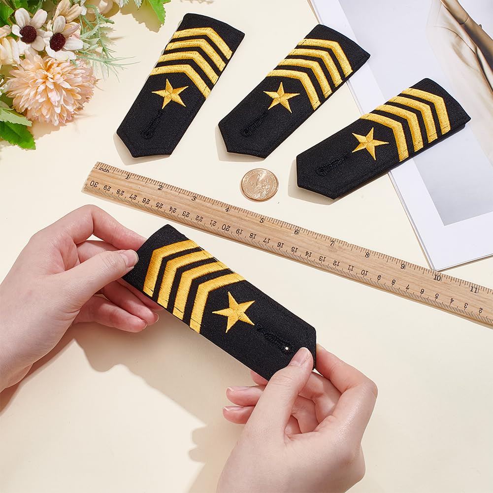 BENECREAT Épaulettes capitaine 4 étoiles doré 4 pcs