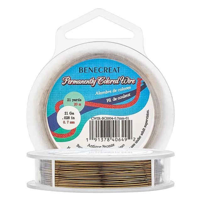BENECREAT Fil Cuivre Bronze Antique Bijoux 0,7mm 20m