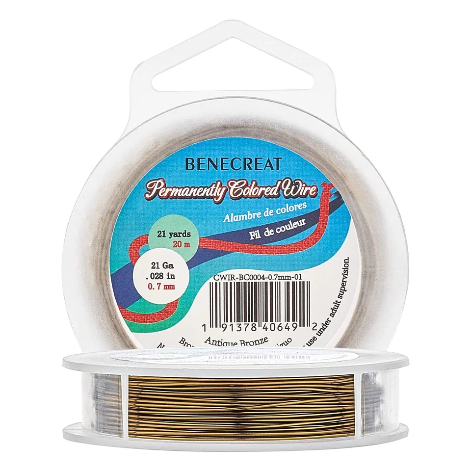 BENECREAT Fil Cuivre Bronze Antique Bijoux 0,7mm 20m