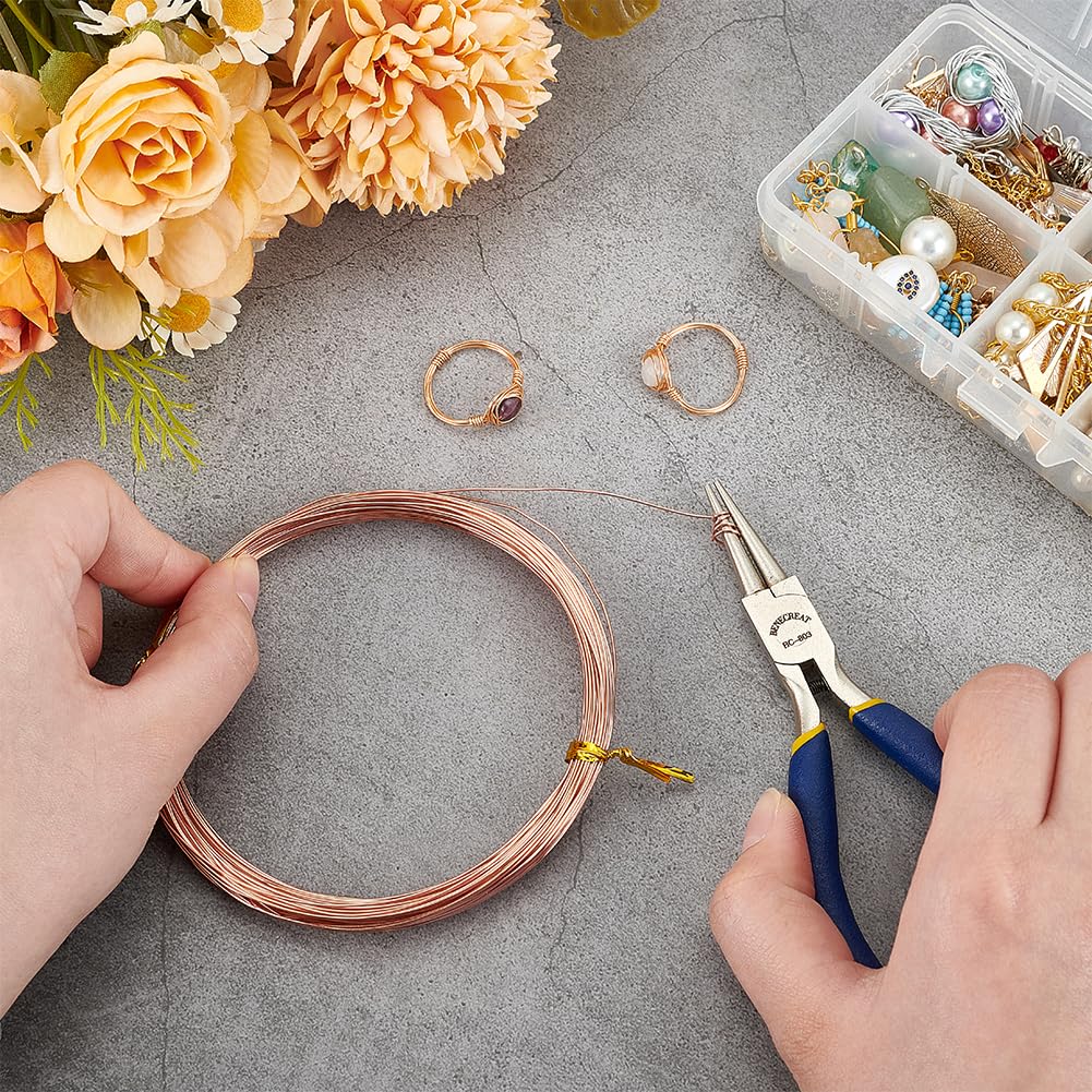 BENECREAT Fil Cuivre Nu Rond 0,6 mm 15 m Bijoux