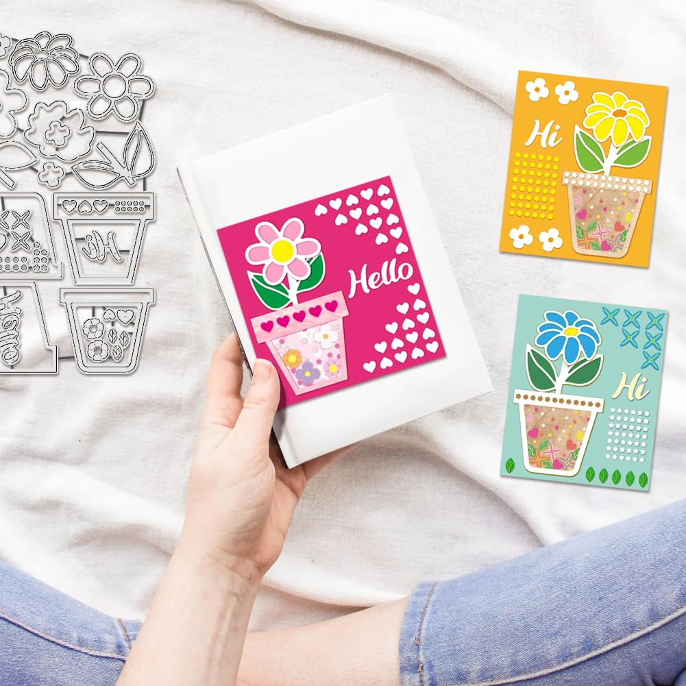 BENECREAT Dies Découpe Plantes en Pot Feuilles Fleurs Scrapbooking