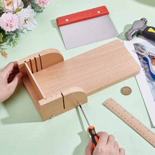 BENECREAT 280x150x70mm coupe-savon bois hêtre réglable inox