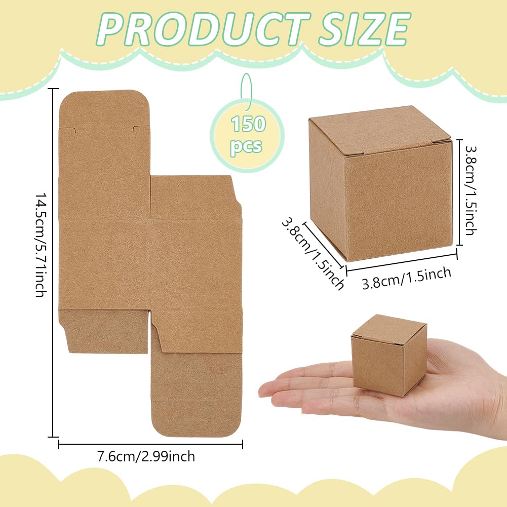 BENECREAT Boîtes Cadeau Kraft 3,8cm Mariage x150