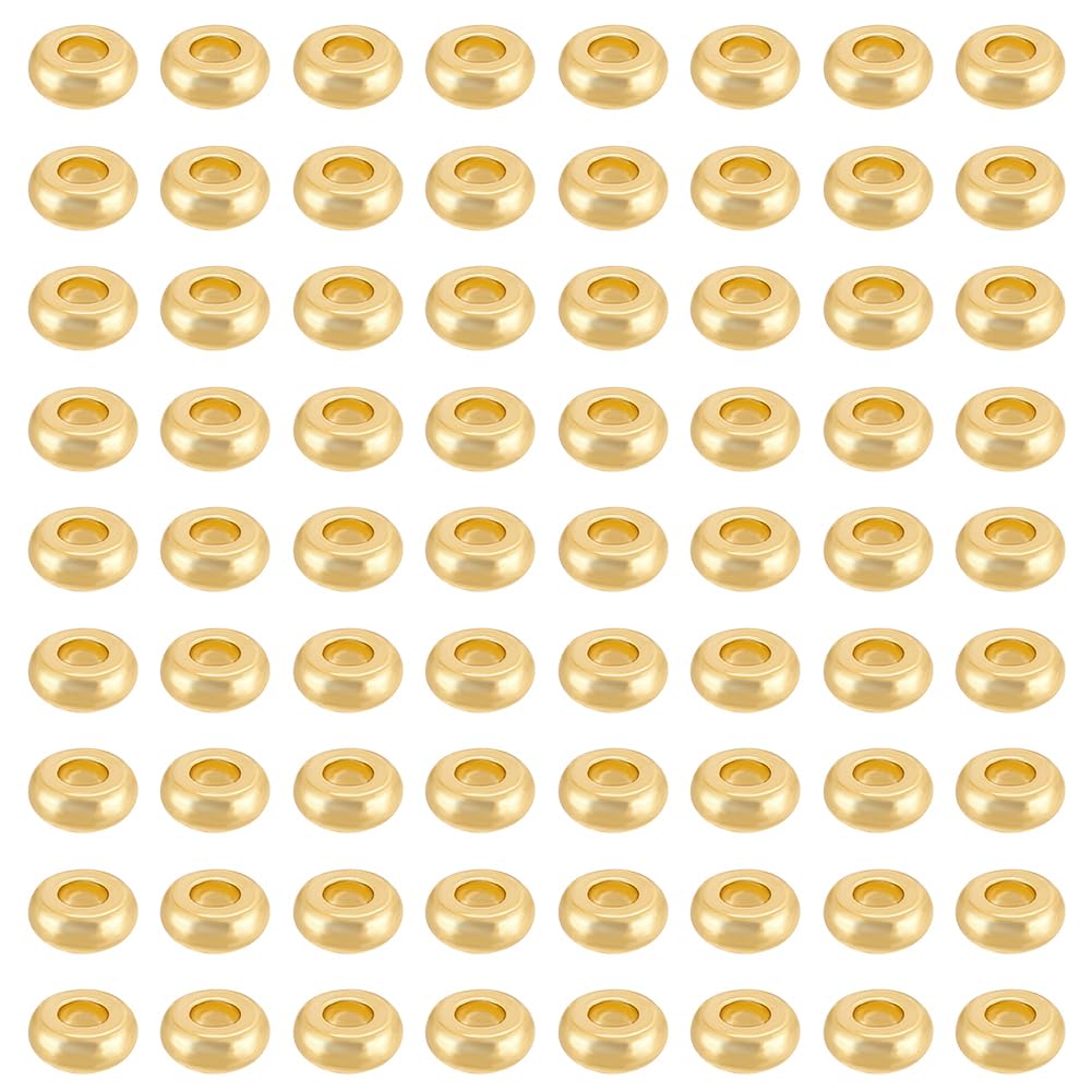 BENECREAT Perles Heishi Plaqué Or 14K 4mm 300 pcs laiton
