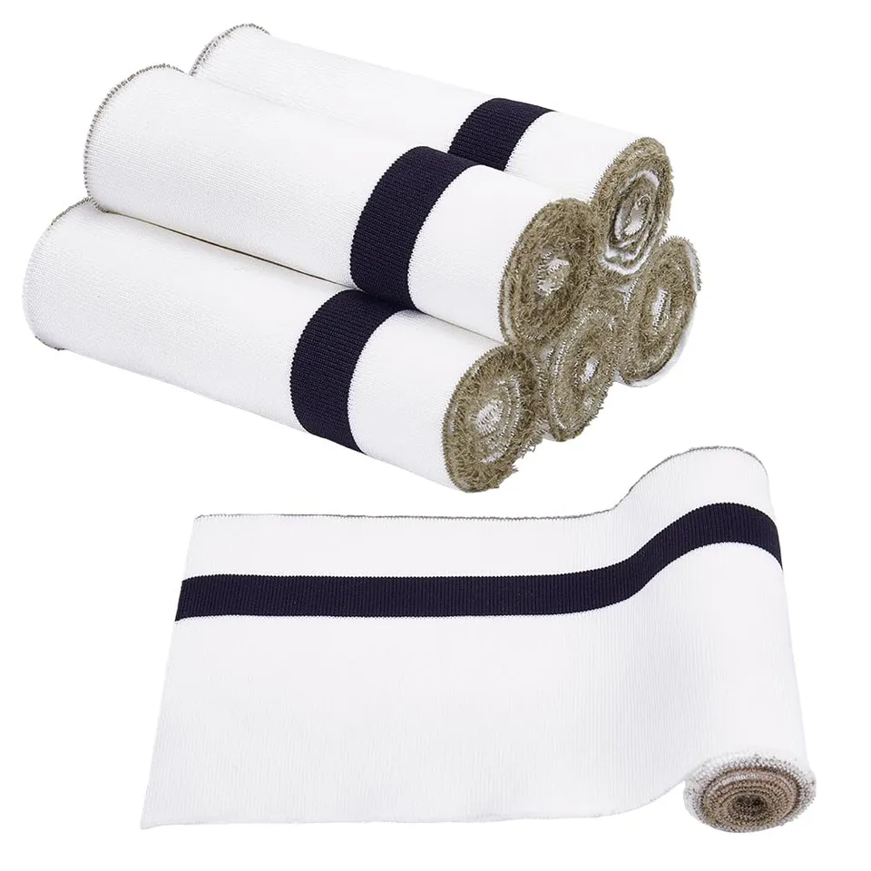 BENECREAT Tissu Côtelé Blanc 91x15cm x6 Polyester Stretch