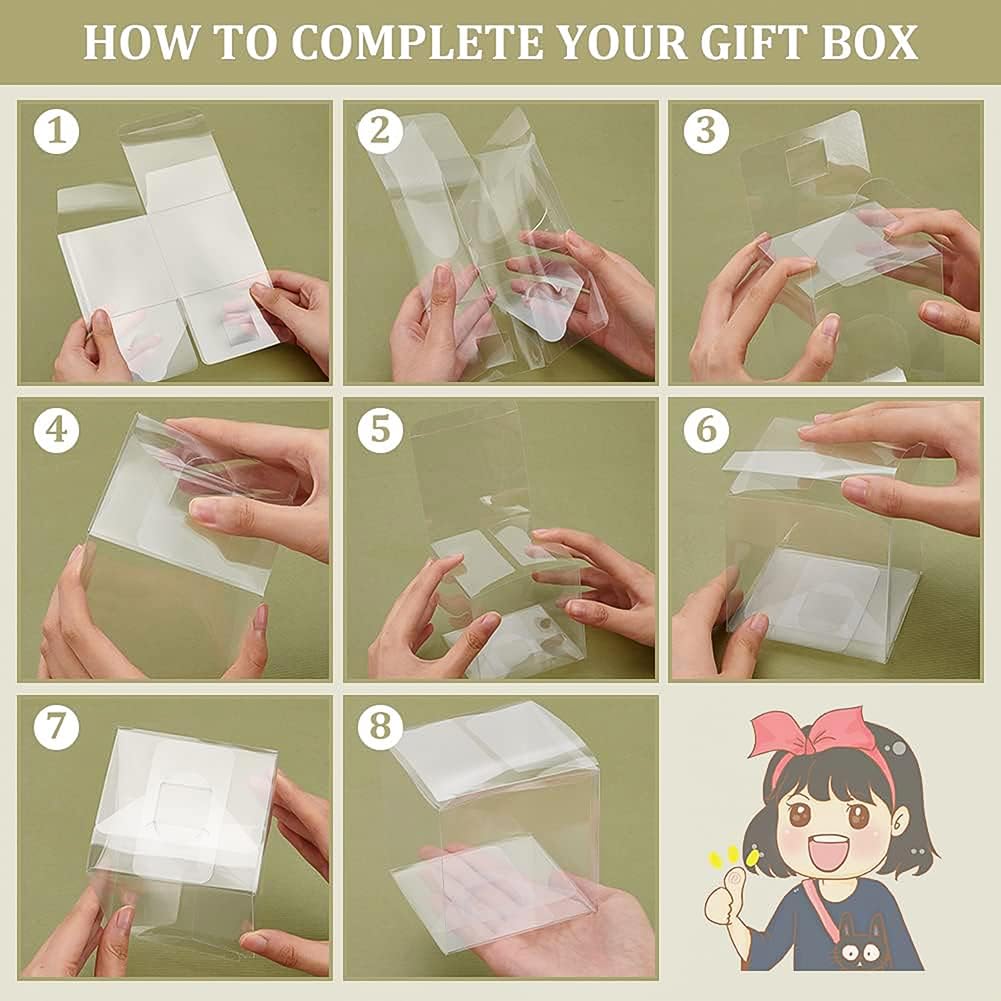 Benecreat Boîte Cadeau Transparente 9x9x9cm Lot 6 PET