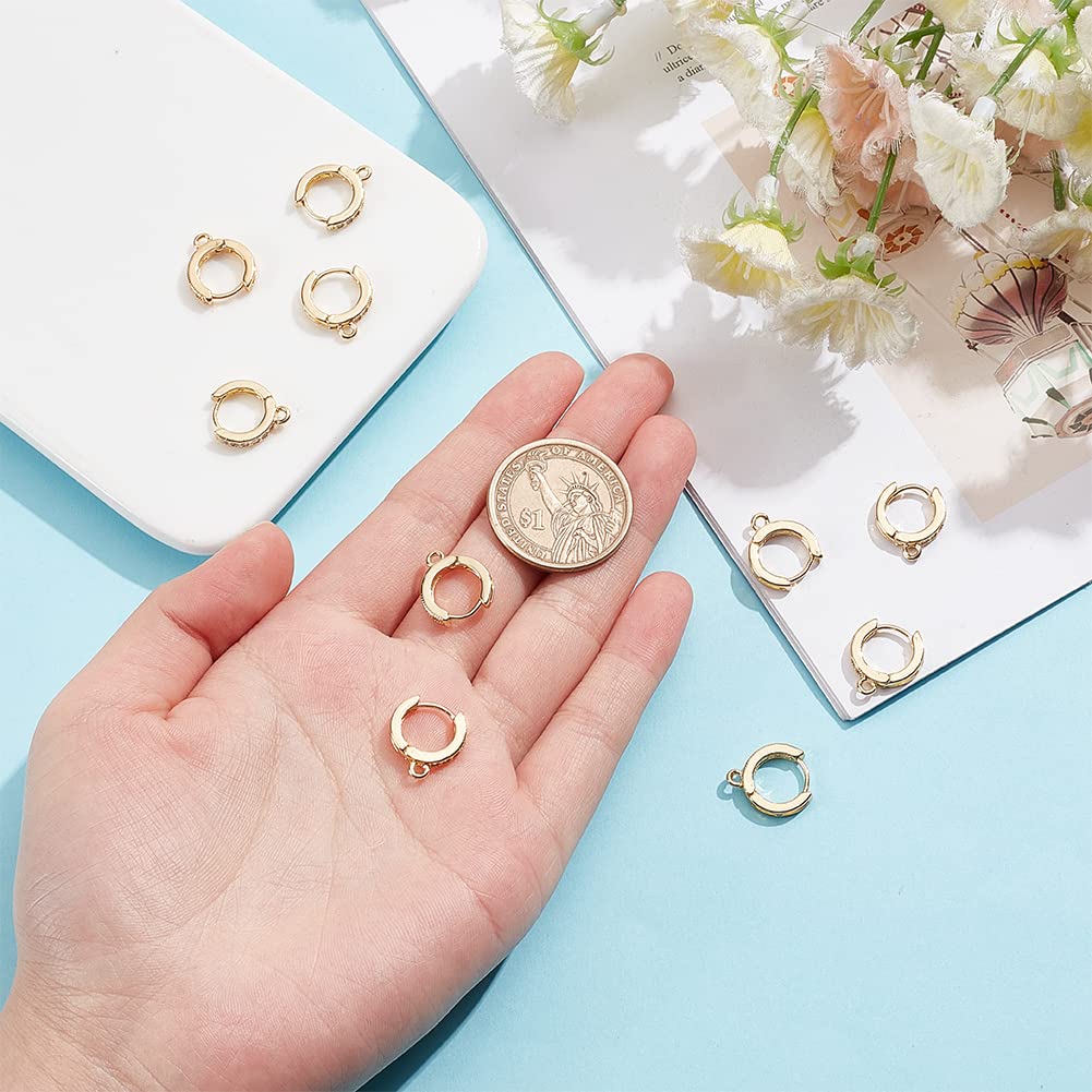 BENECREAT Créoles Zircon Plaqué Or 18K Rondes 10 Pcs
