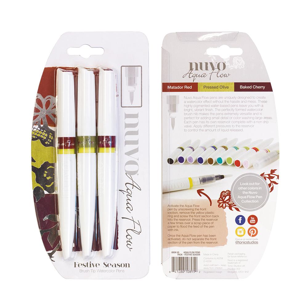 Nuvo Aqua Flow Feutres Aquarelle Festive Season Pointe Pinceau