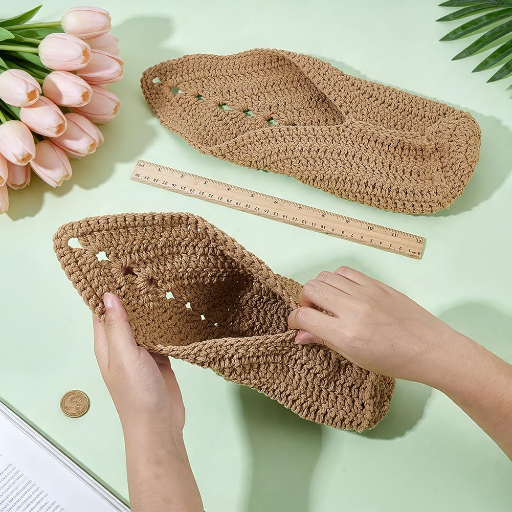 BENECREAT Suspension Macramé Plante Coton Beige Lot de 4