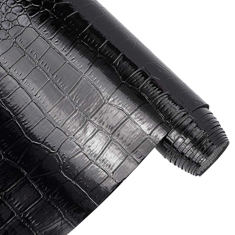 BENECREAT Tissu Faux Cuir Crocodile Rouge 2,7x1,37 m