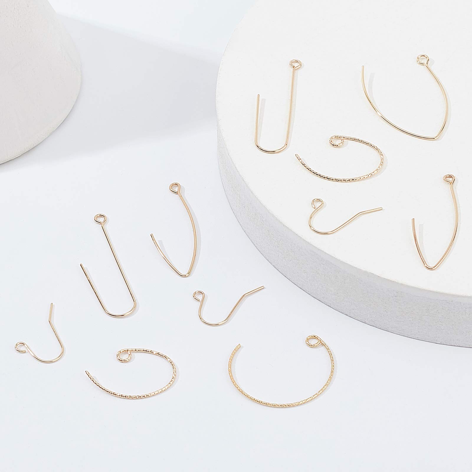 BENECREAT Crochets Boucles d'Oreilles Type 6 Plaqué Or 18K