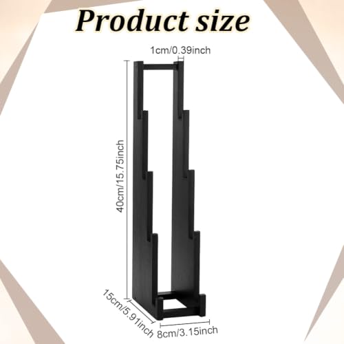 BENECREAT Support Cartes Bois Noir 4 Niveaux 2pcs 15x8x40cm