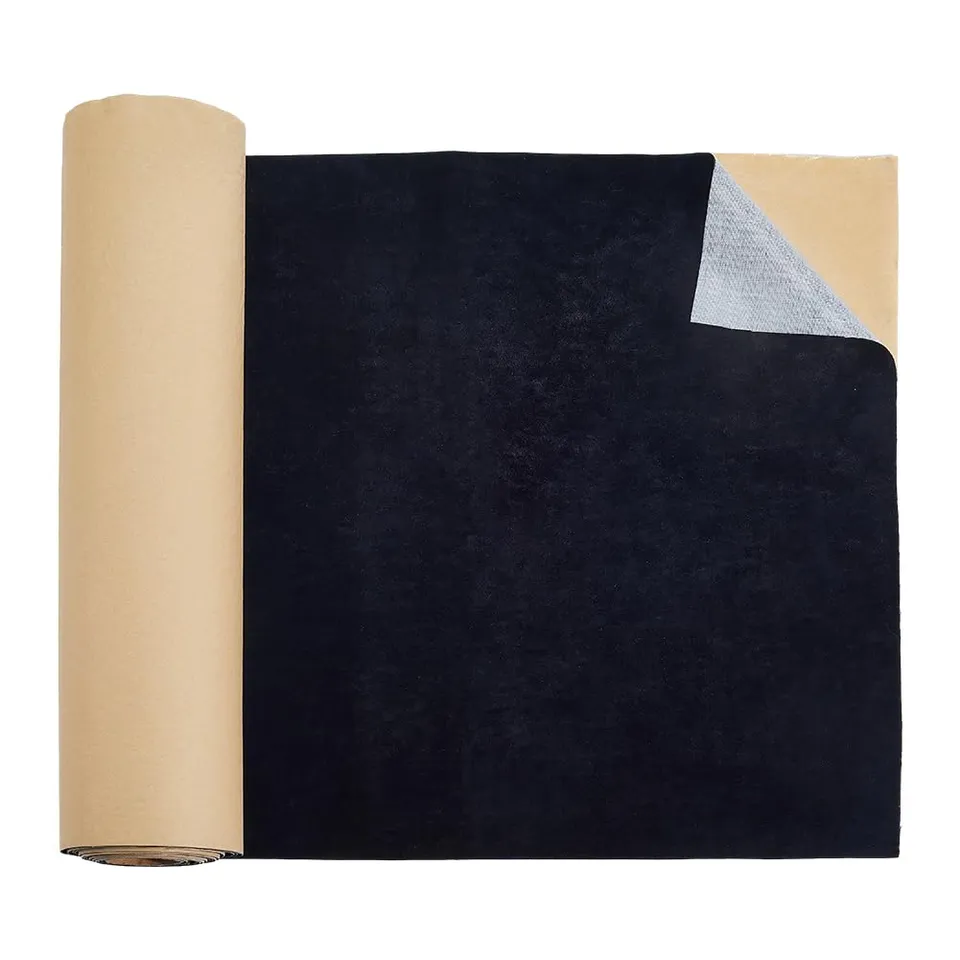 BENECREAT tissu velours autocollant noir 3m x 40cm glacé