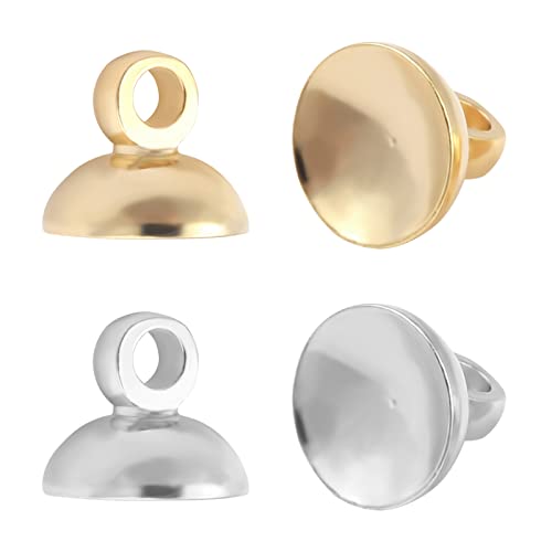 BENECREAT Bélières Coupelles Perles 5 mm Argent Doré x40