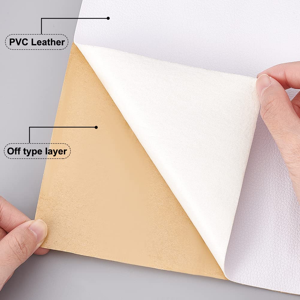 BENECREAT patch cuir autocollant blanc 60x30 cm 0,8 mm