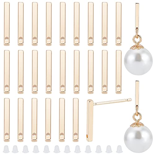 BENECREAT tiges boucles rectangulaires dorées 30 pcs