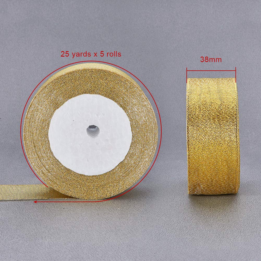 BENECREAT ruban organza paillettes or 38mm 5x23m