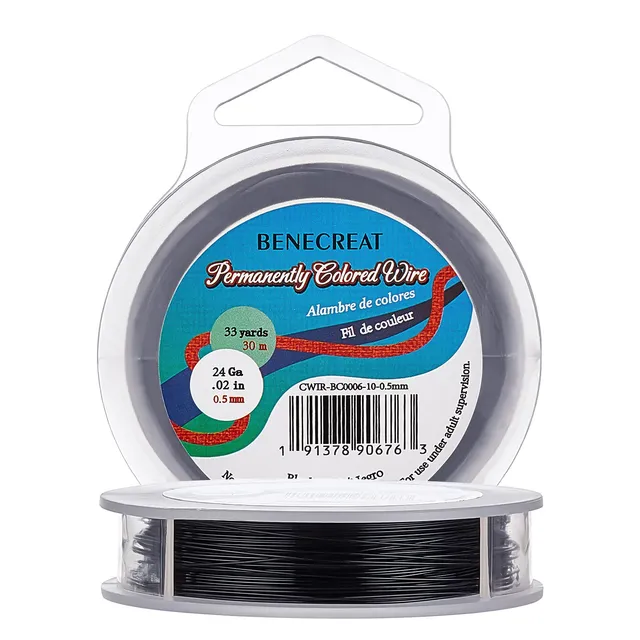BENECREAT Fil Cuivre Bijoux 0,5mm Noir 30m Souple