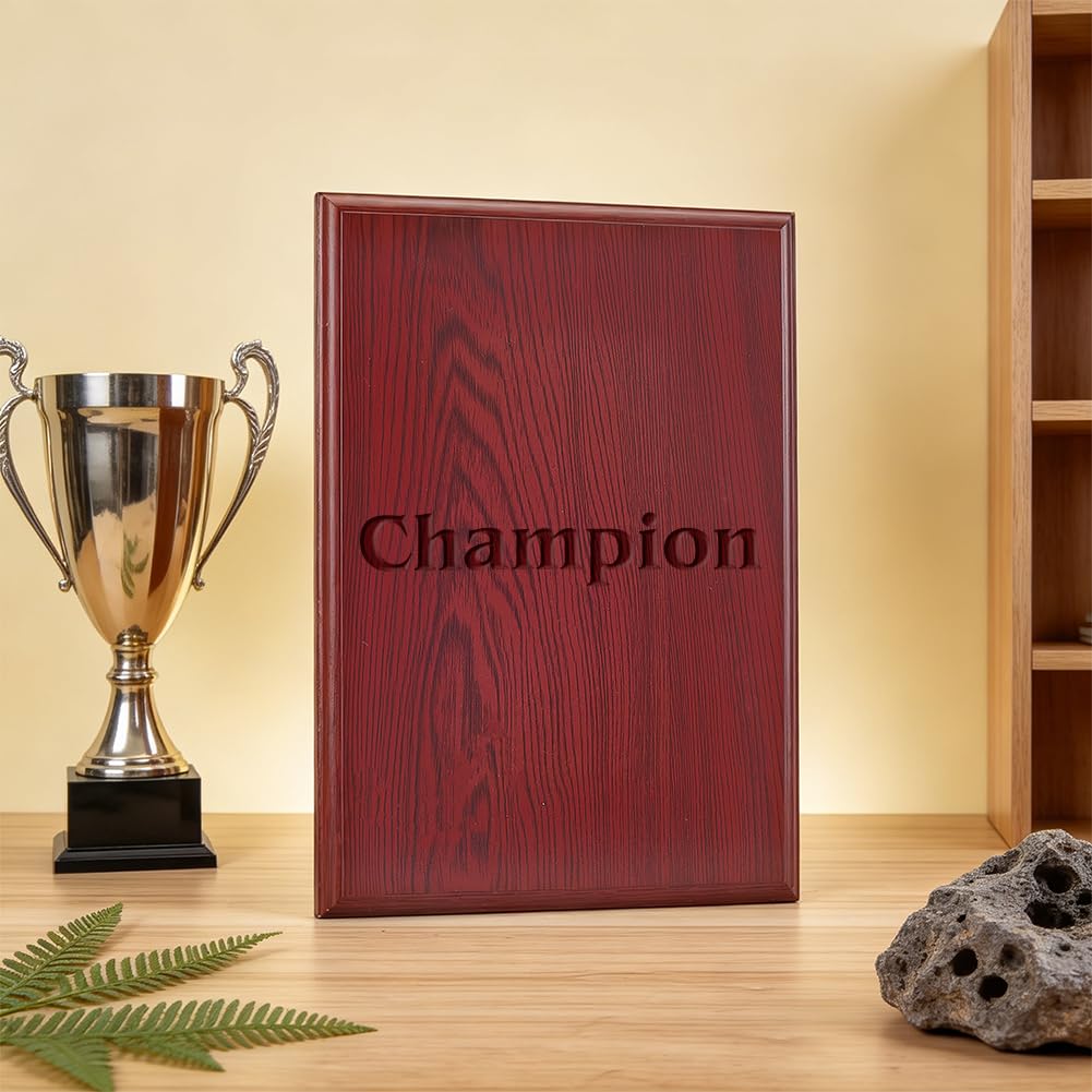 BENECREAT plaque bois gravure 340x240x15mm avec tige