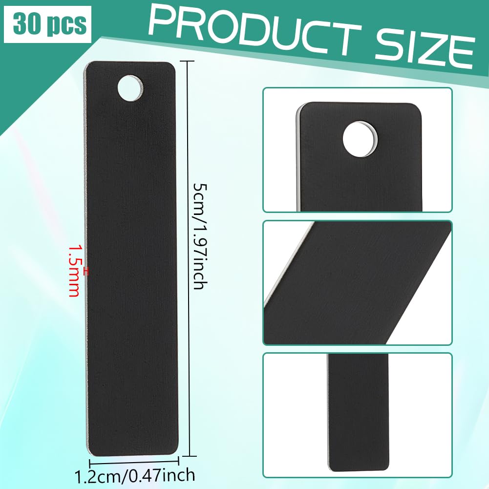 BENECREAT Porte-Clés Aluminium à Graver 50x12mm Lot 30