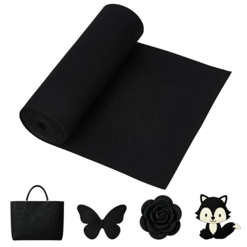 BENECREAT feutre non tissé noir rouleau 3 m x 30 cm