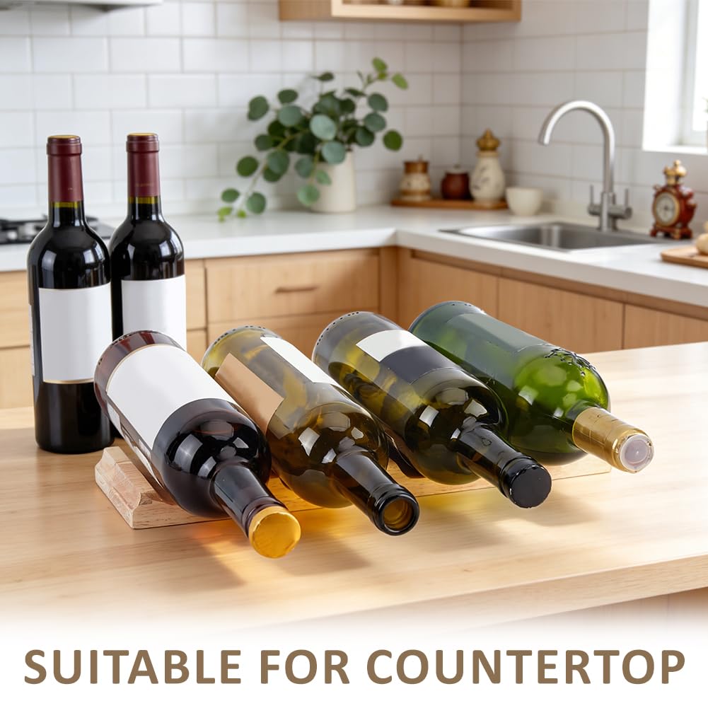 BENECREAT support bouteilles vin bois 4 places 35cm