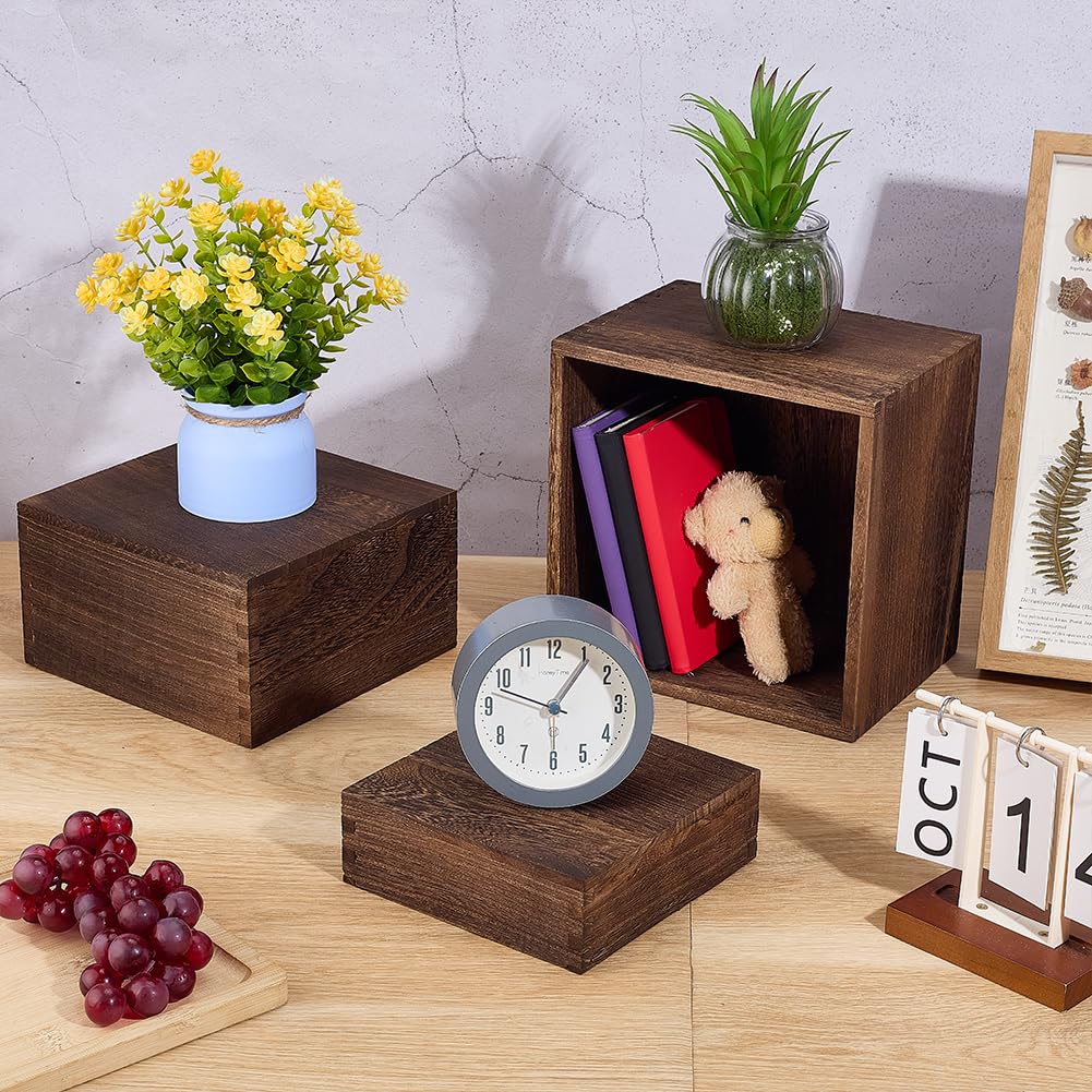 BENECREAT Présentoir Bois Rustique 3 Tailles x6 Rehausseur