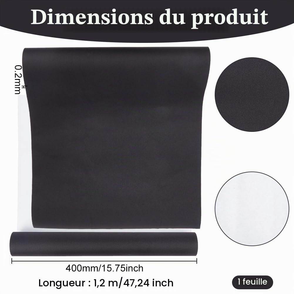 BENECREAT Toile de Reliure Noire 1,2 m x 40 cm Nylon