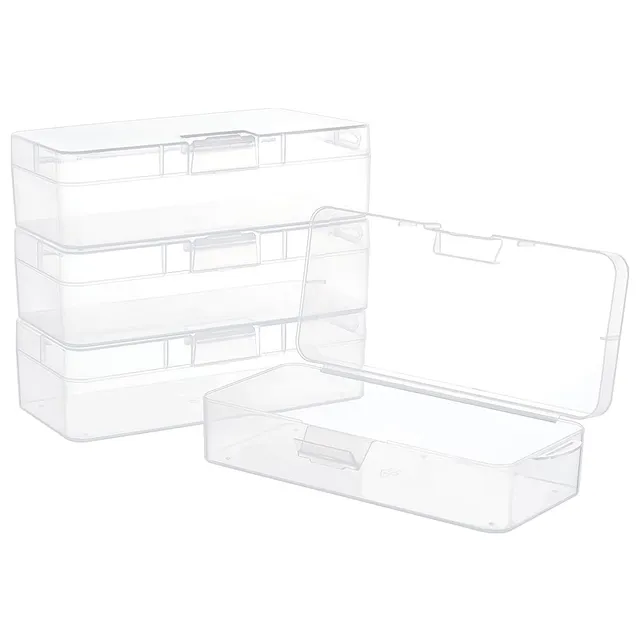 BENECREAT Boîte Plastique Rectangulaire 18cm Lot 4 Perles
