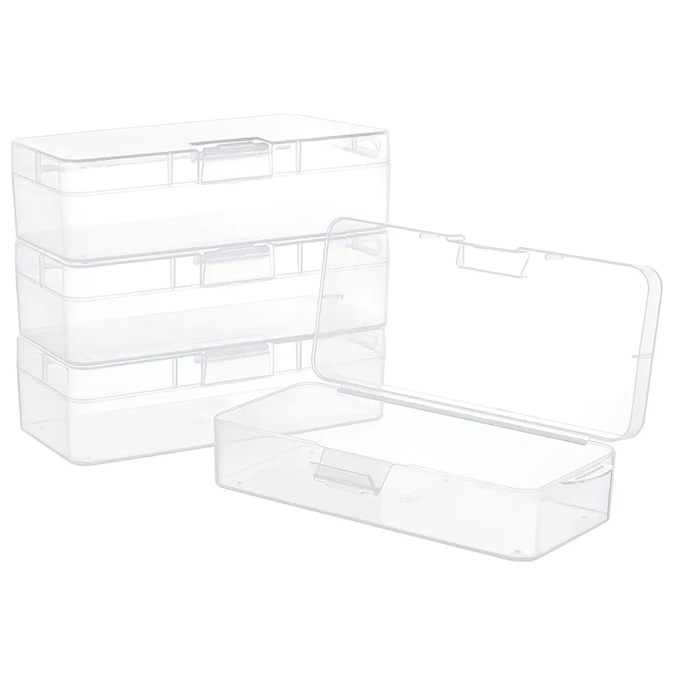 BENECREAT Boîte Plastique Rectangulaire 18cm Lot 4 Perles