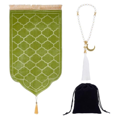 BENECREAT tapis de prière mousse mémoire vert 110x66 cm
