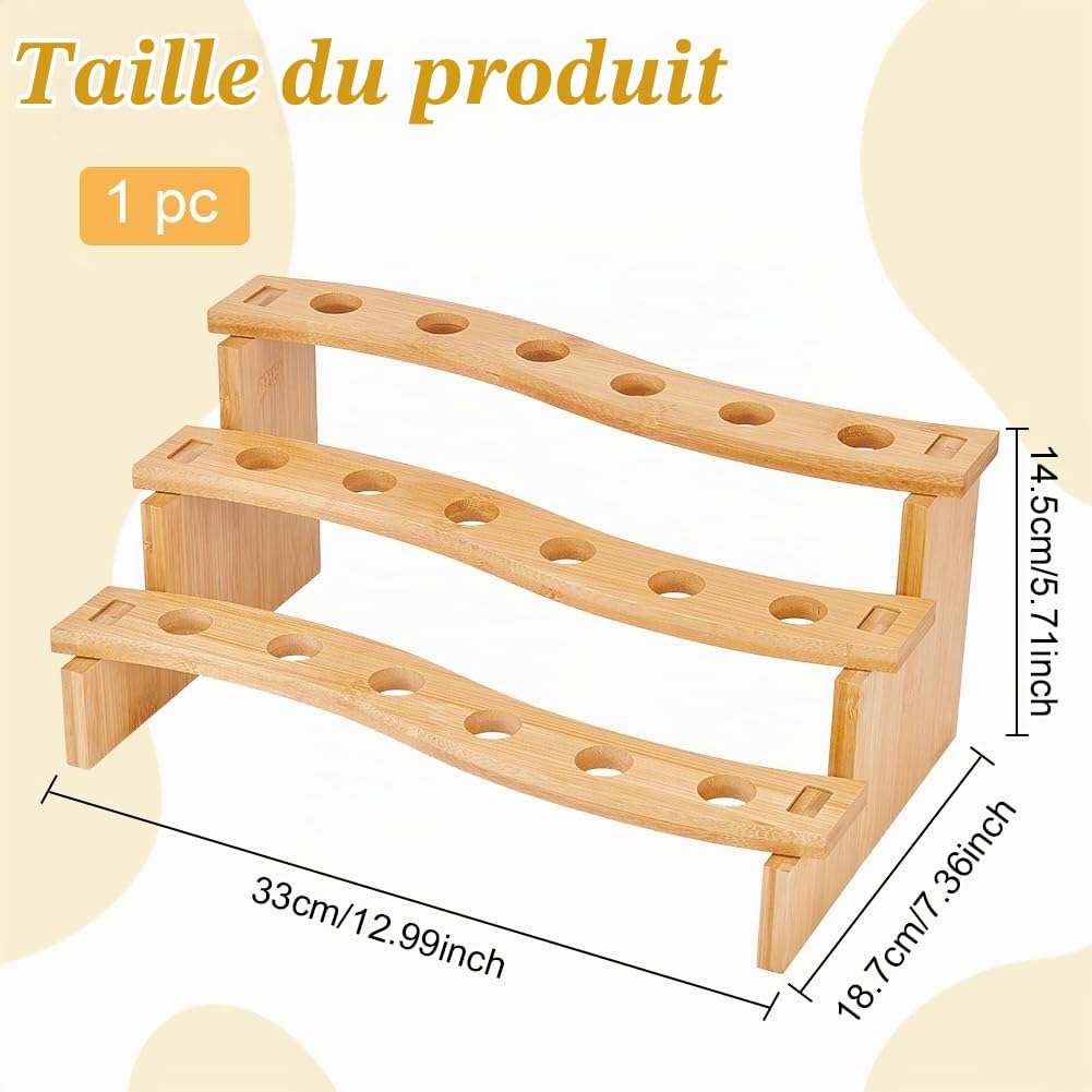 BENECREAT Présentoir cornets glace bois bambou 33 cm