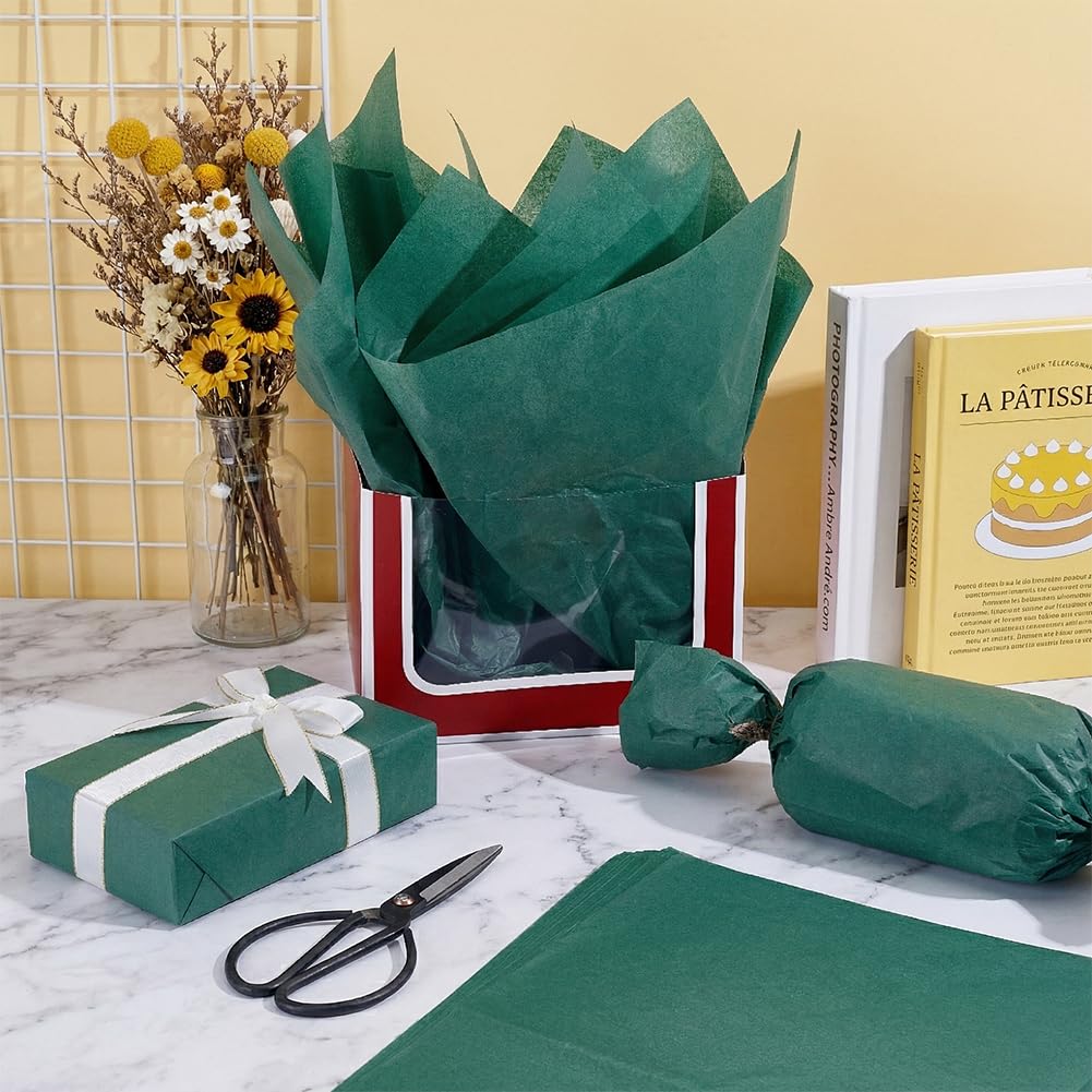 BENECREAT Papier de Soie Vert 50x35cm 150 Feuilles Emballage