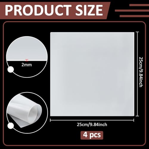 BENECREAT Feuille Silicone Blanche 250mm 2mm x4