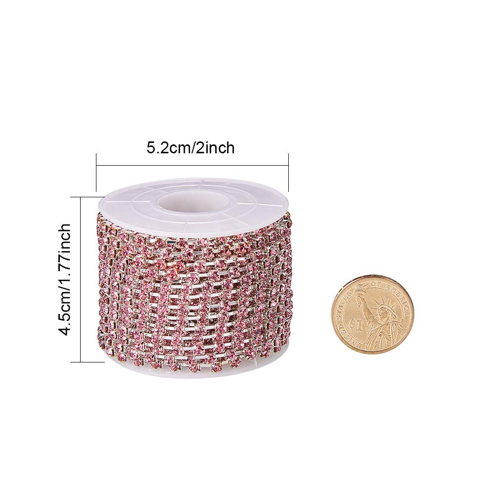 BENECREAT chaîne strass 3mm rose clair 9,14m