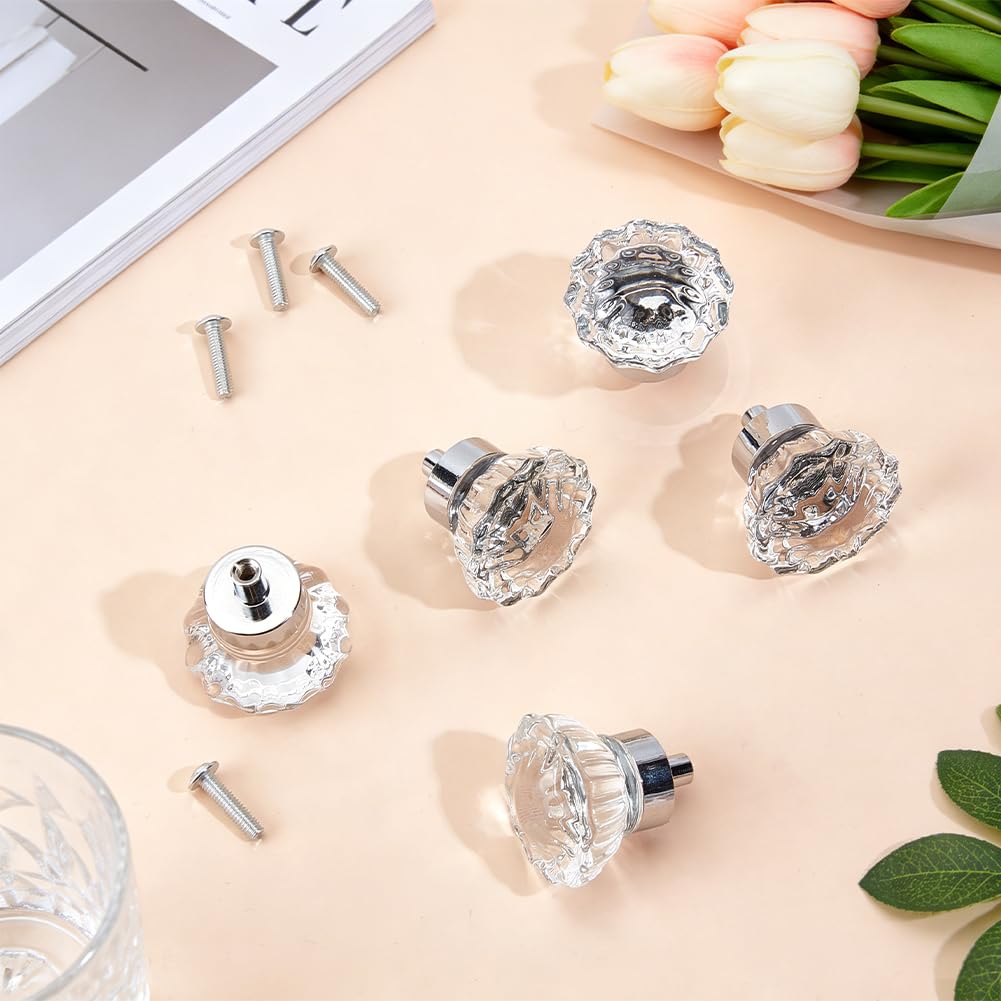 BENECREAT poignées meuble cristal rond 37 mm lot de 12