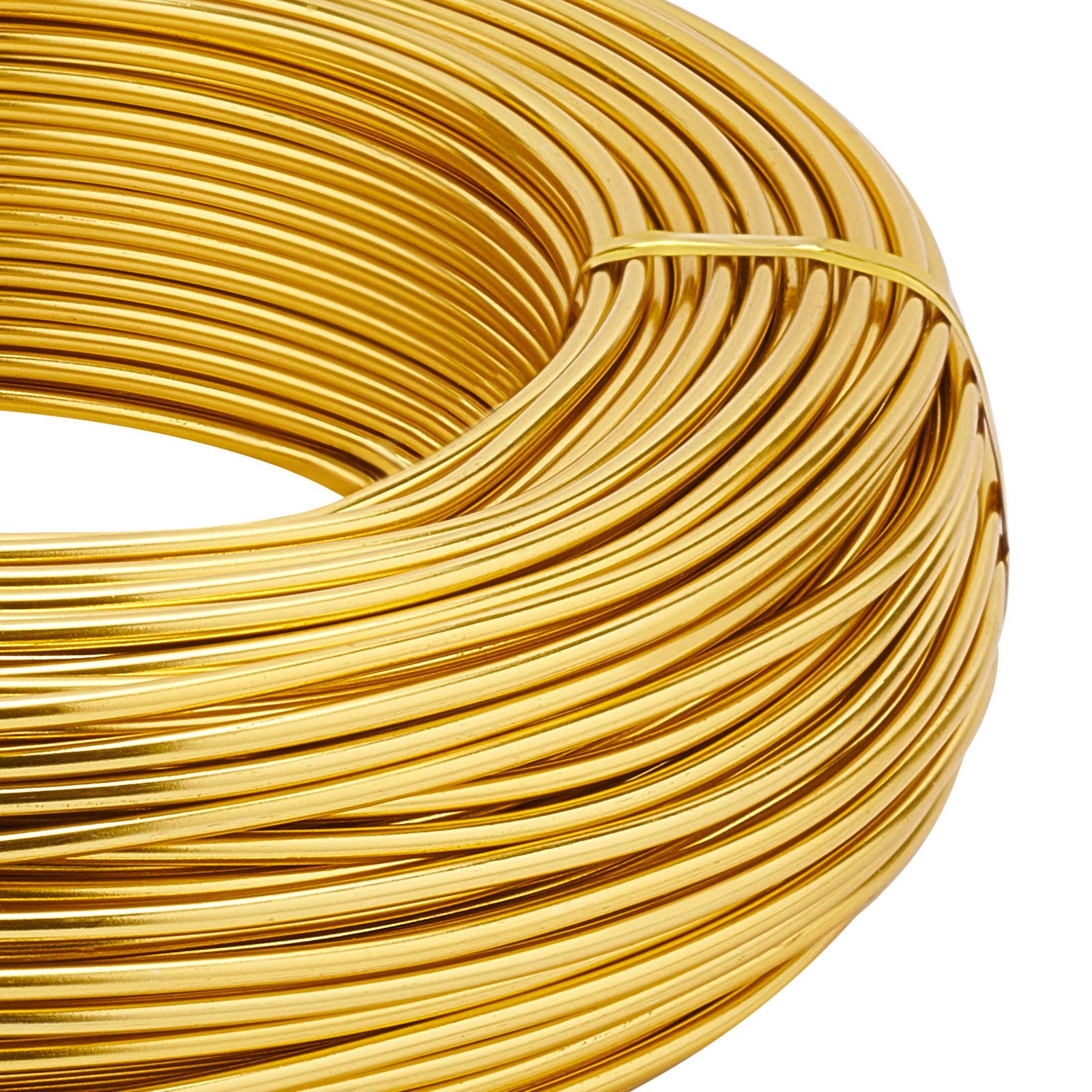 BENECREAT Fil Aluminium 2mm Champagne Jaune 55m Bonsaï